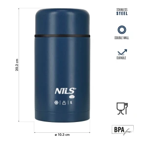 Termos pentru prânz nc3802 lunch thermos 1000ml albastru nils camp