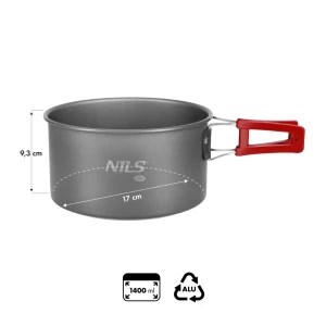 Туристический котелок nils camp nc17119 объёмом 1,4 литра