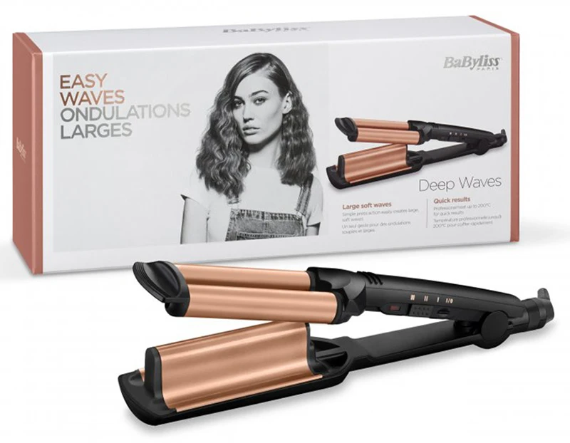 Ondulator de păr babyliss deep waver w2447e, negru | auriu 6