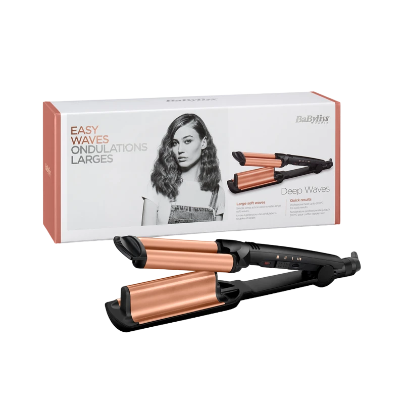 Ondulator de păr babyliss deep waver w2447e, negru | auriu 9