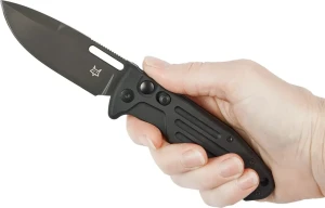 Складной нож fx-503sp b fox new smarty: запираемый coltello, лезвие acciaio inox n690 pvd nero, manico allumio anodizzato nero, fodero nylon