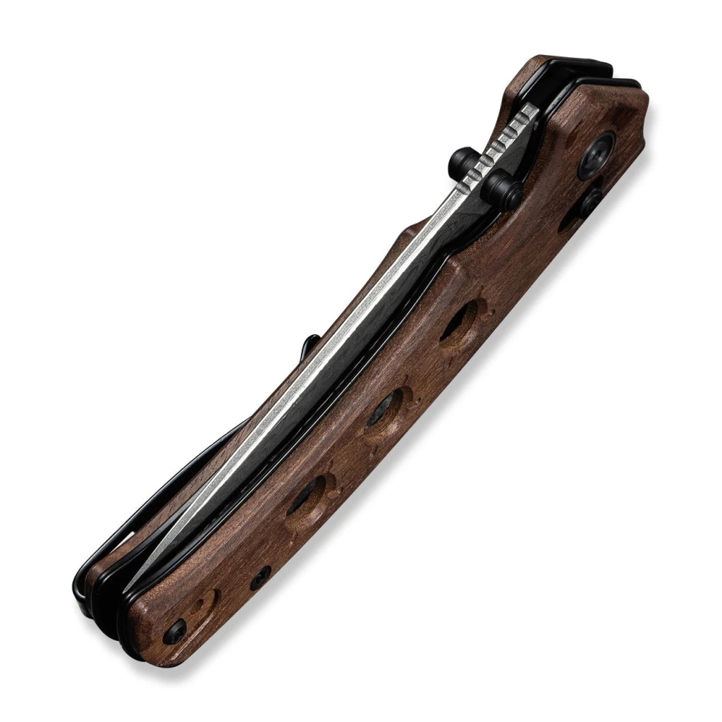 Cuțit pliabil, civivi, noctis c24020c-ds1, lamă damascus 2.98 inch, mâner lemn guibourtia, sistem crossbar lock 6