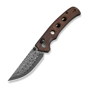 Cuțit pliabil, civivi, noctis c24020c-ds1, lamă damascus 2.98 inch, mâner lemn guibourtia, sistem crossbar lock Thumbnail 15