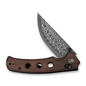 Cuțit pliabil, civivi, noctis c24020c-ds1, lamă damascus 2.98 inch, mâner lemn guibourtia, sistem crossbar lock Thumbnail 3