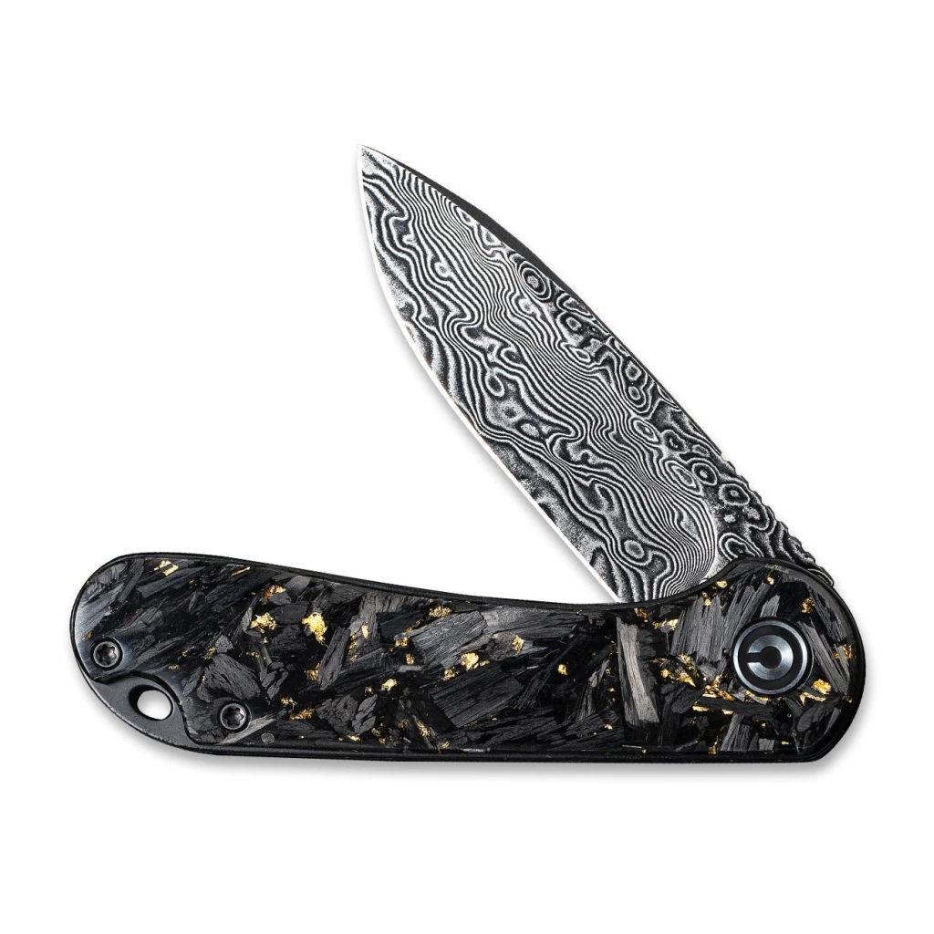 Складной нож, civivi, elementum c907c-ds1, дамасская сталь 2.96 дюйма, карбоновая рукоять, лайнер-лок 4
