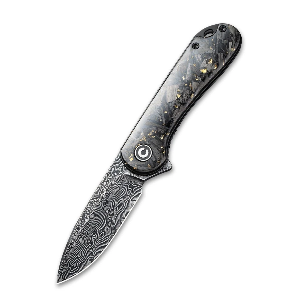 Складной нож, civivi, elementum c907c-ds1, дамасская сталь 2.96 дюйма, карбоновая рукоять, лайнер-лок 3