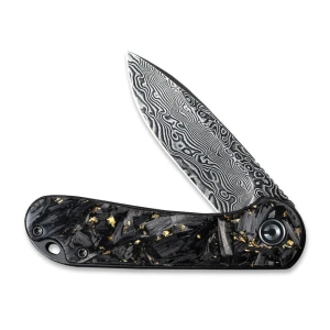 Складной нож, civivi, elementum c907c-ds1, дамасская сталь 2.96 дюйма, карбоновая рукоять, лайнер-лок Thumbnail 4