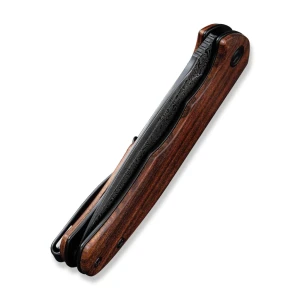 Cuțit pliabil, civivi, mini praxis c18026c-ds1, lamă damasc 2.98 inch, mâner lemn guibourtia, liner lock Thumbnail 5