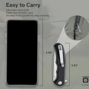 Cuțit pliabil, civivi, mini praxis c18026c-2, lamă d2 2.98 inch, mâner g10, liner lock Thumbnail 12