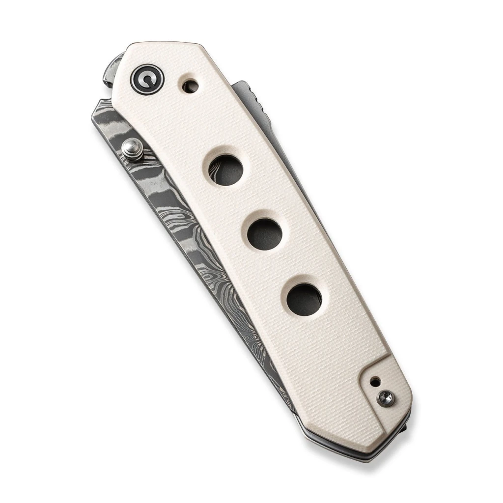 Cuțit pliabil, civivi, vision fg c22036-ds1, lamă damascus 3.54 inch, mâner g10, superlock 2