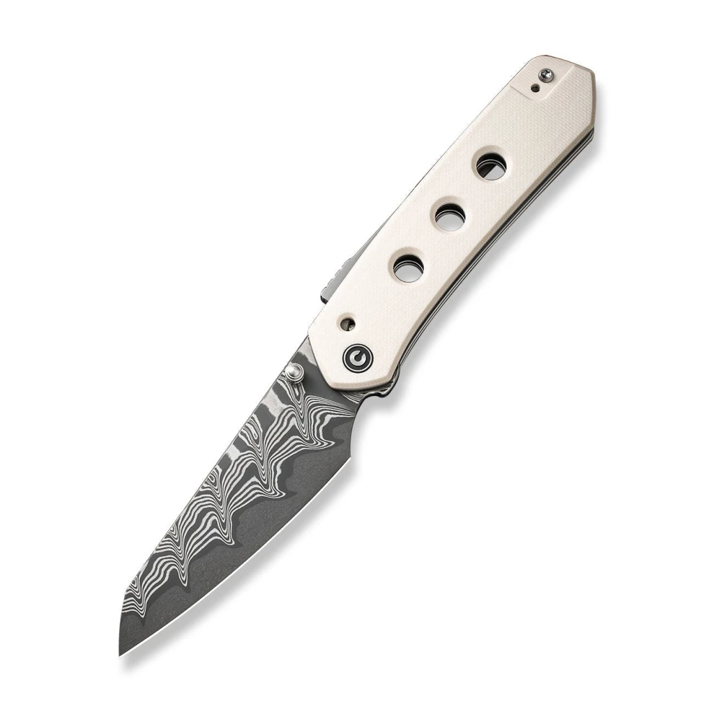 Cuțit pliabil, civivi, vision fg c22036-ds1, lamă damascus 3.54 inch, mâner g10, superlock 12