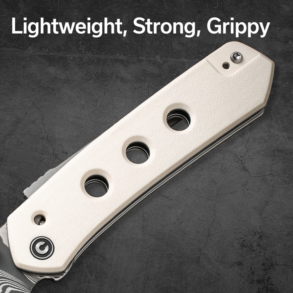 Cuțit pliabil, civivi, vision fg c22036-ds1, lamă damascus 3.54 inch, mâner g10, superlock 8