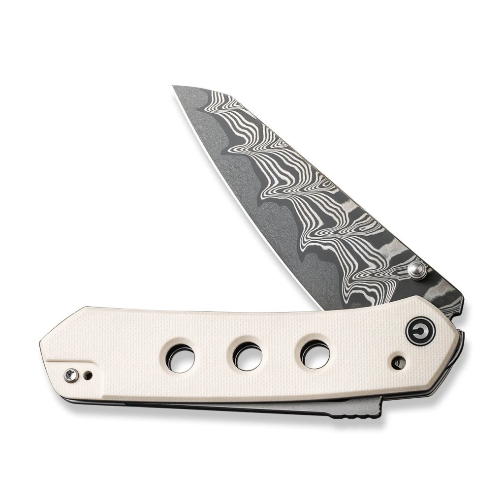 Cuțit pliabil, civivi, vision fg c22036-ds1, lamă damascus 3.54 inch, mâner g10, superlock 14