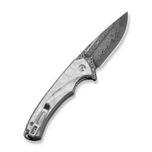 Cuțit pliabil, civivi, voidflare c24040-ds1, lamă damasc 2.92 inch, mâner g10 folie aluminiu, liner lock Thumbnail 13