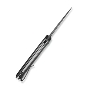 Cuțit pliabil, civivi, voidflare c24040-ds1, lamă damasc 2.92 inch, mâner g10 folie aluminiu, liner lock Thumbnail 6