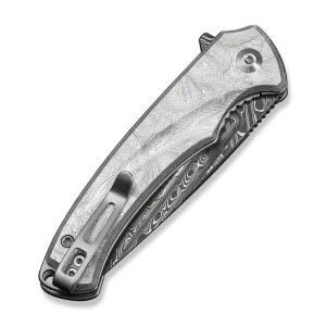 Cuțit pliabil, civivi, voidflare c24040-ds1, lamă damasc 2.92 inch, mâner g10 folie aluminiu, liner lock Thumbnail 4