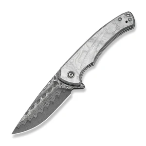 Cuțit pliabil, civivi, voidflare c24040-ds1, lamă damasc 2.92 inch, mâner g10 folie aluminiu, liner lock Thumbnail 14