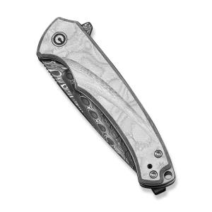 Cuțit pliabil, civivi, voidflare c24040-ds1, lamă damasc 2.92 inch, mâner g10 folie aluminiu, liner lock Thumbnail 3