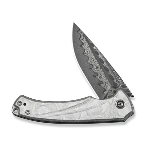 Cuțit pliabil, civivi, voidflare c24040-ds1, lamă damasc 2.92 inch, mâner g10 folie aluminiu, liner lock Thumbnail 2