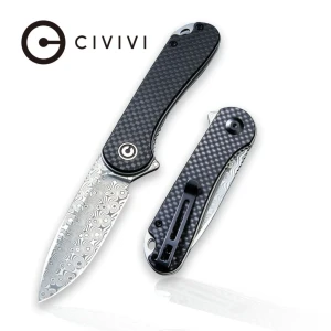 Складной нож, civivi, elementum c907ds, дамасская сталь, рукоять g10 с карбоном, лайнер-лок