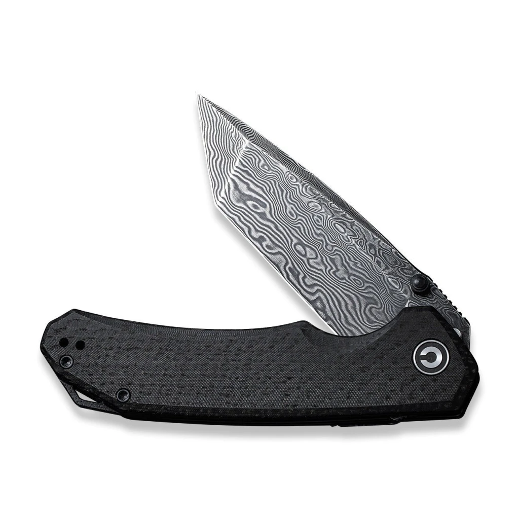Cuțit pliabil, civivi, brazen c2023ds-1, lamă damasc 88mm, mâner micarta, liner lock 4