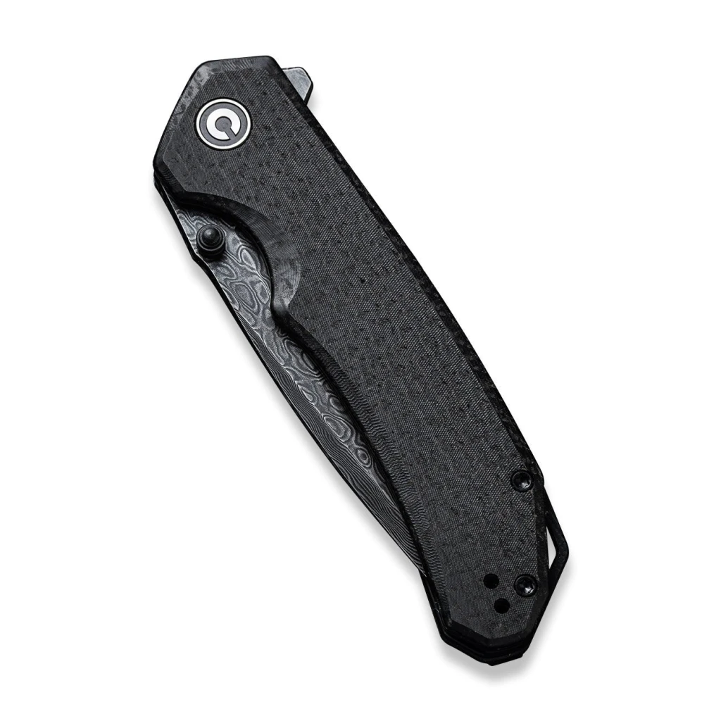 Cuțit pliabil, civivi, brazen c2023ds-1, lamă damasc 88mm, mâner micarta, liner lock 5