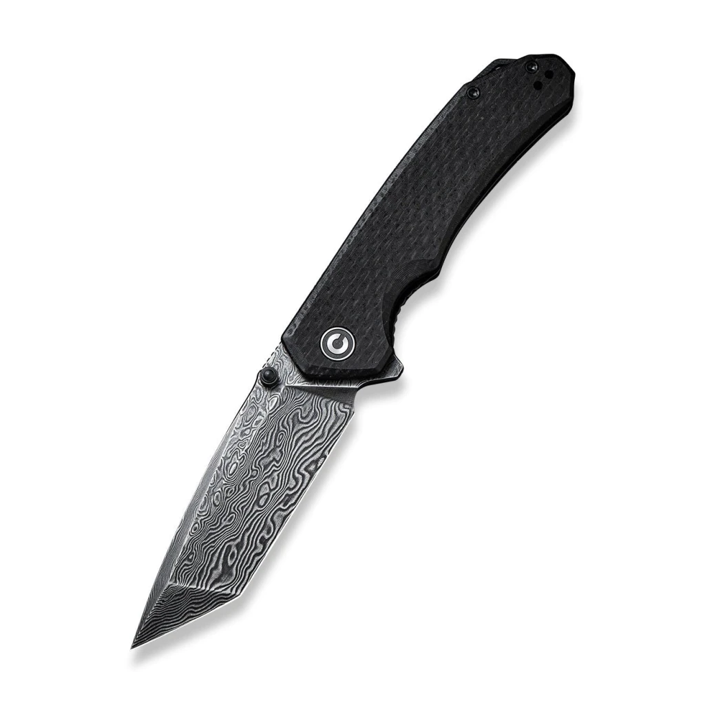 Cuțit pliabil, civivi, brazen c2023ds-1, lamă damasc 88mm, mâner micarta, liner lock 3