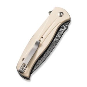 Cuțit pliabil, civivi, incindie c23053-ds1, lamă damascus 3.48 inch, mâner g10, blocare tip button lock Thumbnail 4