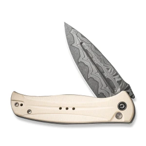 Cuțit pliabil, civivi, incindie c23053-ds1, lamă damascus 3.48 inch, mâner g10, blocare tip button lock Thumbnail 2