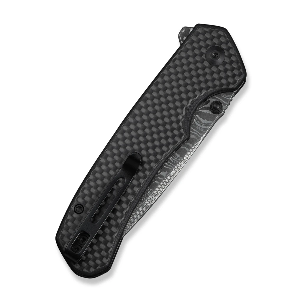 Cuțit pliabil, civivi, button lock brazen c19059c-ds1, damasc, blocare cu buton, mâner carbon fiber pe g10, deschidere flipper și thumb stud 5