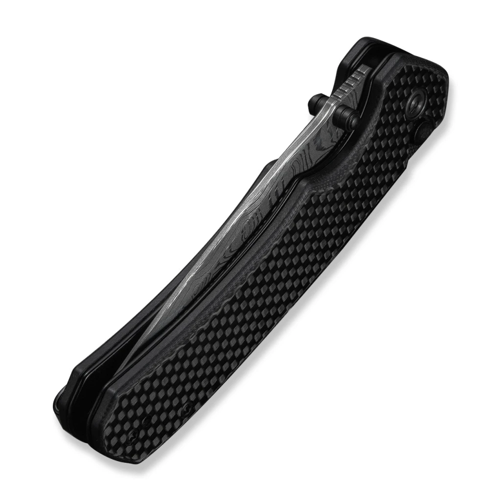 Cuțit pliabil, civivi, button lock brazen c19059c-ds1, damasc, blocare cu buton, mâner carbon fiber pe g10, deschidere flipper și thumb stud 6