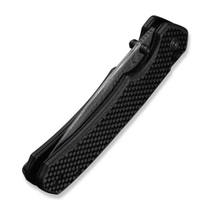 Cuțit pliabil, civivi, button lock brazen c19059c-ds1, damasc, blocare cu buton, mâner carbon fiber pe g10, deschidere flipper și thumb stud Thumbnail 6