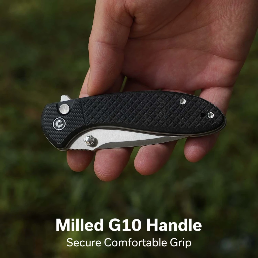 Cuțit pliabil, civivi, faeger c24031-1, lamă 14c28n 2.98 inch, mâner g10 negru, button lock 11