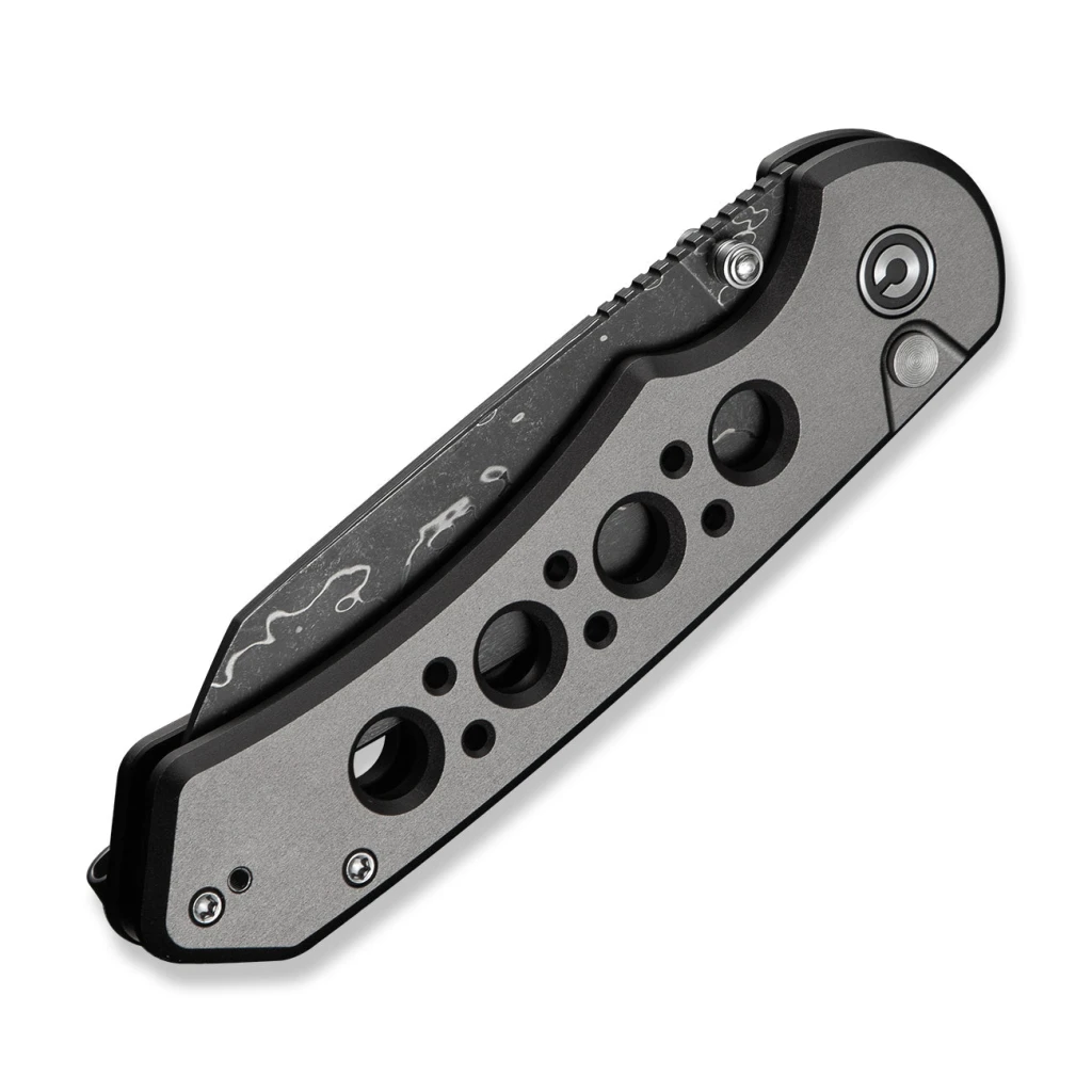 Cuțit pliabil, civivi, pragma prime c24067-ds1, lamă damascus 3.49 inch, mâner aluminiu, button lock 6