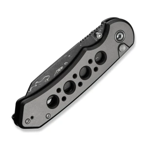 Cuțit pliabil, civivi, pragma prime c24067-ds1, lamă damascus 3.49 inch, mâner aluminiu, button lock Thumbnail 6