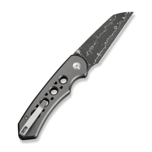 Cuțit pliabil, civivi, pragma prime c24067-ds1, lamă damascus 3.49 inch, mâner aluminiu, button lock Thumbnail 15