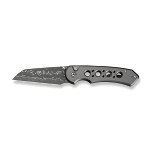 Cuțit pliabil, civivi, pragma prime c24067-ds1, lamă damascus 3.49 inch, mâner aluminiu, button lock Thumbnail 3