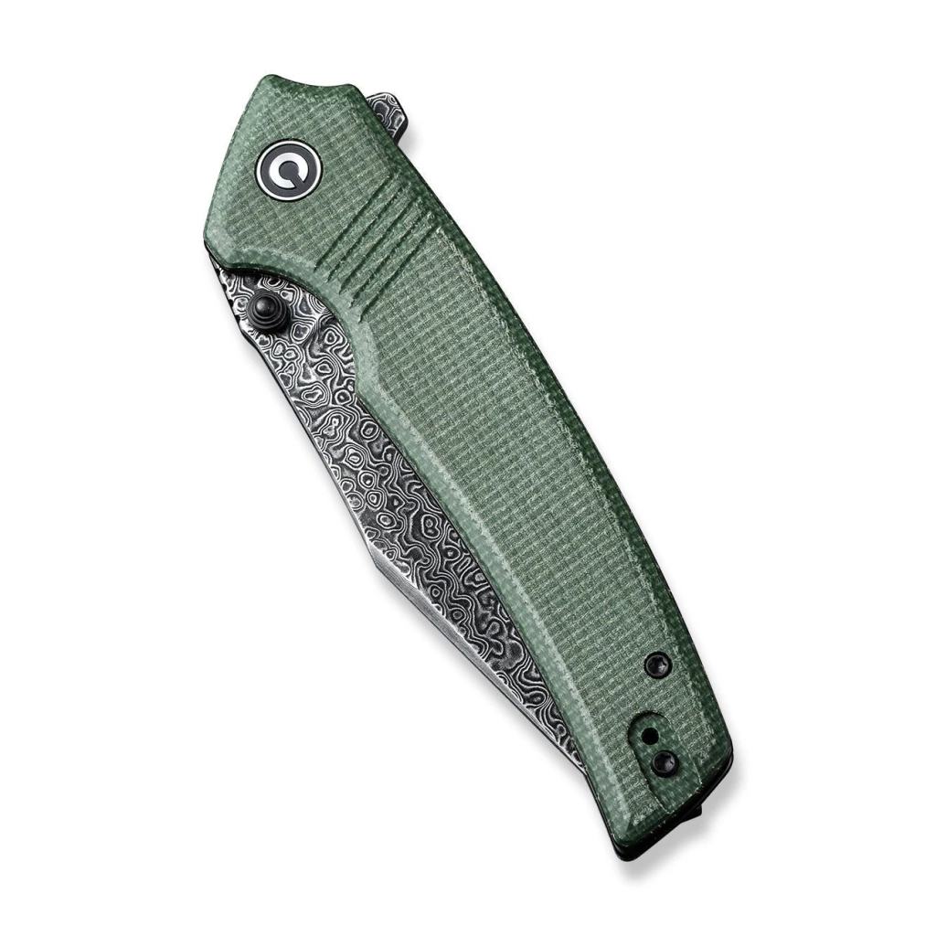 Cuțit pliabil, civivi, tranquil c23027-ds1, lamă damasc 3.7 inch, mâner canvas micarta, liner lock 2