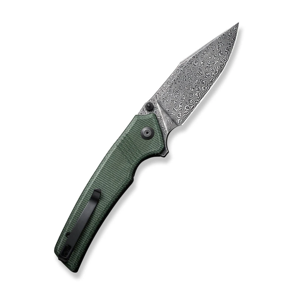 Cuțit pliabil, civivi, tranquil c23027-ds1, lamă damasc 3.7 inch, mâner canvas micarta, liner lock 11