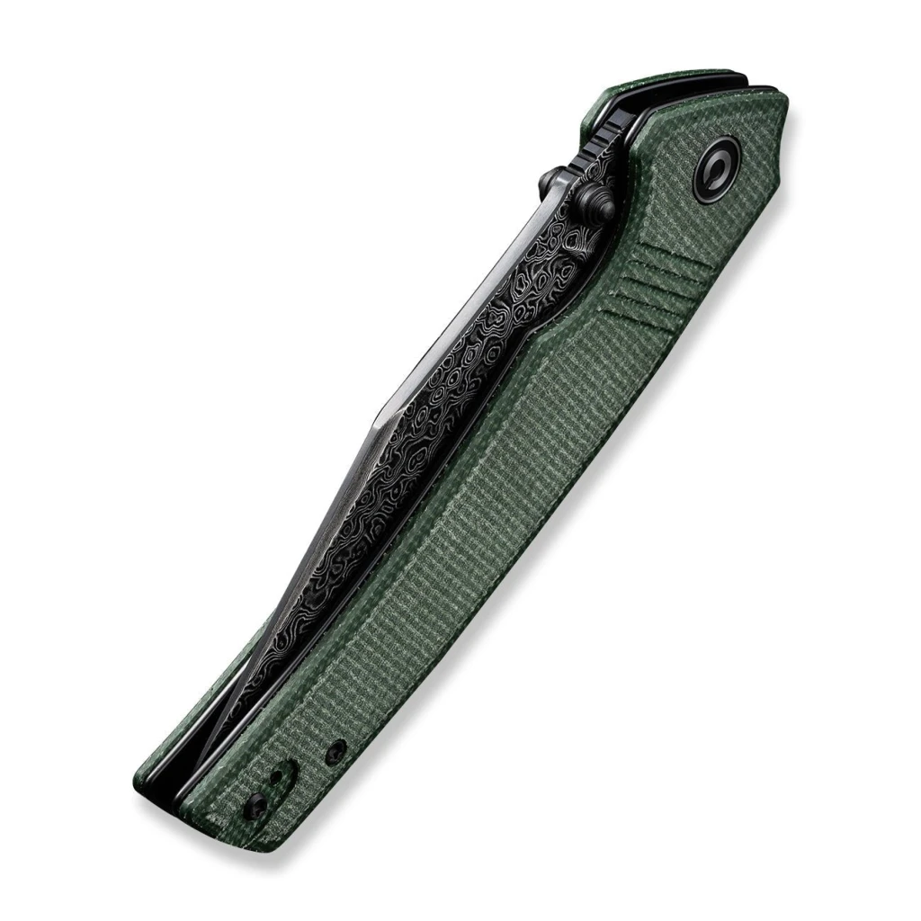 Cuțit pliabil, civivi, tranquil c23027-ds1, lamă damasc 3.7 inch, mâner canvas micarta, liner lock 4