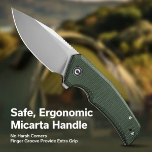 Cuțit pliabil, civivi, regulatron c23006-2, lamă nitro-v 2.98 inch, mâner micarta, liner lock Thumbnail 8