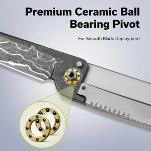 Cuțit pliabil, civivi, kwaiq c23015-ds1, lamă damascus 2.97 inch, mâner g10, liner lock Thumbnail 10