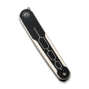 Cuțit pliabil, civivi, kwaiq c23015-ds1, lamă damascus 2.97 inch, mâner g10, liner lock Thumbnail 3