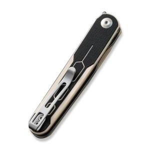 Cuțit pliabil, civivi, kwaiq c23015-ds1, lamă damascus 2.97 inch, mâner g10, liner lock Thumbnail 4