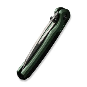 Cuțit pliabil, civivi, sentinel strike c22025b-ds1, lamă damascus 3.7 inch, mâner aluminiu verde, blocare tip button lock Thumbnail 4
