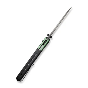 Cuțit pliabil, civivi, sentinel strike c22025b-ds1, lamă damascus 3.7 inch, mâner aluminiu verde, blocare tip button lock Thumbnail 5