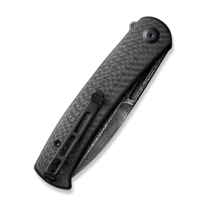Cuțit pliabil, civivi, caetus c21025c-ds1, lamă damasc 3.48 inch, mâner carbon fiber, liner lock Thumbnail 4