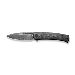Cuțit pliabil, civivi, caetus c21025c-ds1, lamă damasc 3.48 inch, mâner carbon fiber, liner lock Thumbnail 15