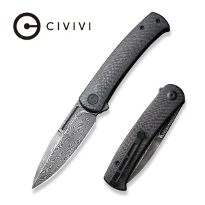 Складной нож, civivi, caetus c21025c-ds1, дамасская сталь 3.48 дюйма, рукоять карбон, лайнер-лок