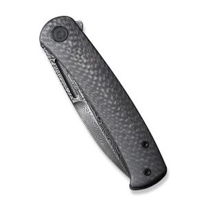 Cuțit pliabil, civivi, caetus c21025c-ds1, lamă damasc 3.48 inch, mâner carbon fiber, liner lock Thumbnail 3